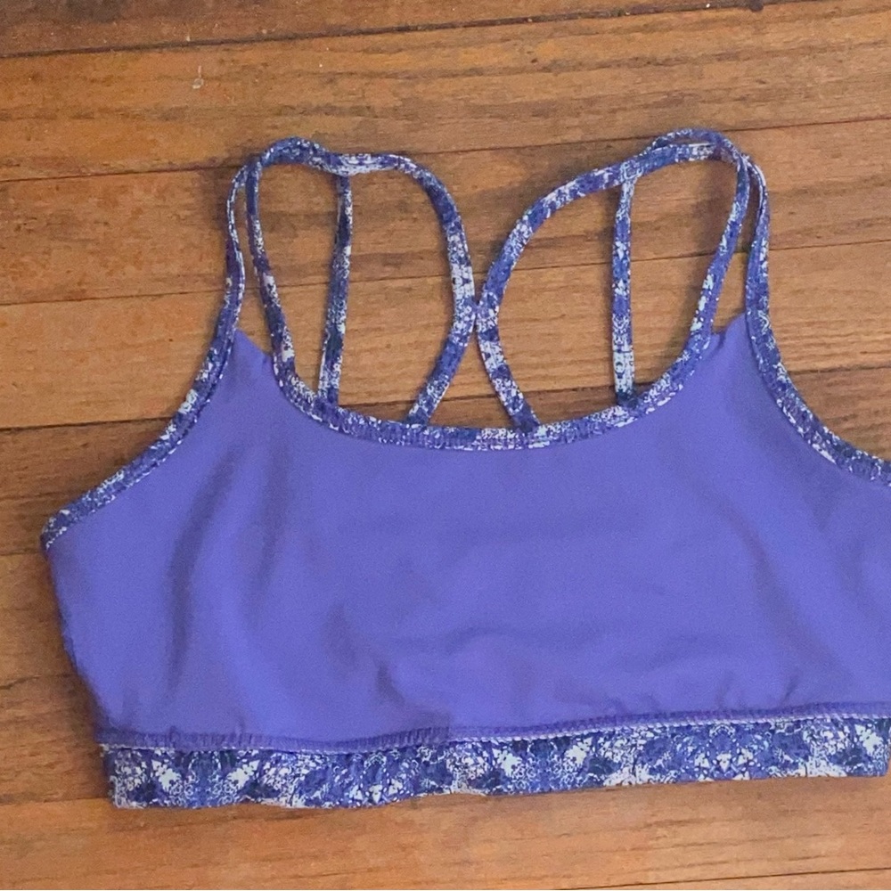 Gaiam Sports Bra Sz L Purple Tribal Medium Support - Picture 4 of 10